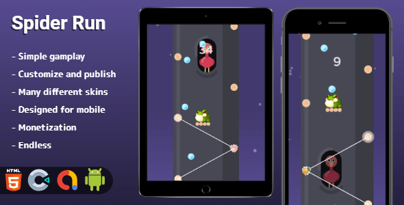 Spider Run - HTML5 game (Construct 3) - CodeCanyon Item for Sale