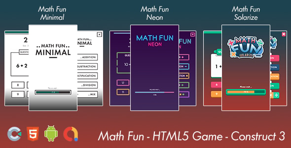 Math Game Fun - HTML 5 Game - Android Game - Construct 3 - CodeCanyon Item for Sale