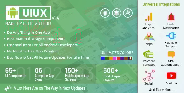 UIUX - Android Material Design Components, Multipurpose App Screens & Complete Starter App Templates - CodeCanyon Item for Sale