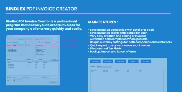 Bindlex PDF Invoice Creator - CodeCanyon Item for Sale