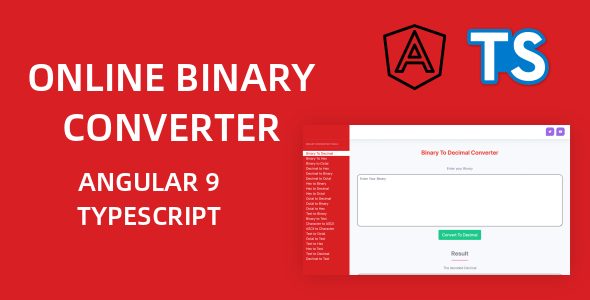 Online Binary Converter Tools Full Production Ready Application (Angular 15) - CodeCanyon Item for Sale