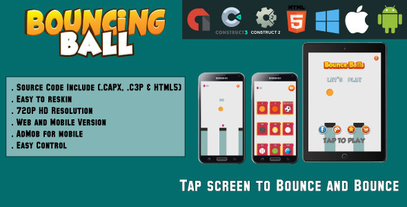 Bouncing Ball - HTML5 Game - Web & Mobile + AdMob (CAPX, C3p and HTML5) - CodeCanyon Item for Sale