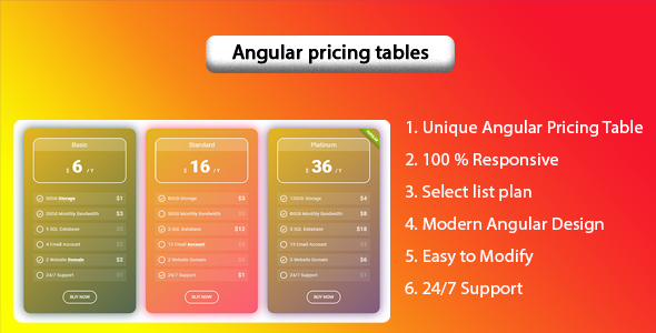 Shakti - Angular pricing tables - CodeCanyon Item for Sale
