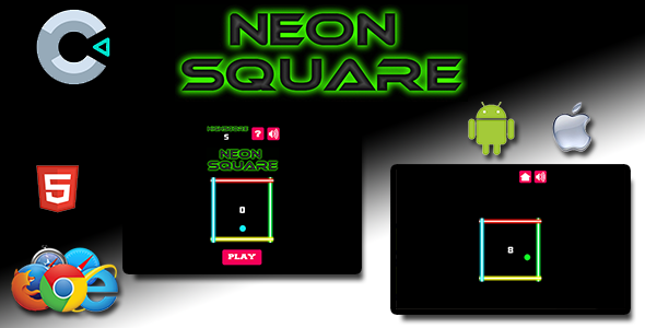 Neon Square - HTML5 Mobile Game - CodeCanyon Item for Sale