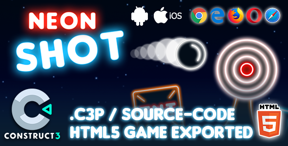 Neon Shot HTML5 Game - Construct 3 Source-code - CodeCanyon Item for Sale