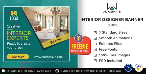Real Estate | Interior Designer Banner (RE001) - CodeCanyon Item for Sale