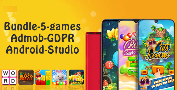 Bundle#1 , 5 Games (Admob + GDPR + Android Studio) - CodeCanyon Item for Sale