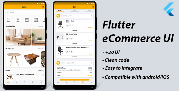 Flutter UI Kit: eCommerce App - CodeCanyon Item for Sale