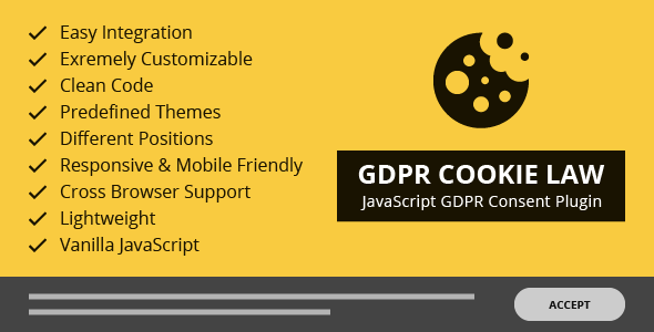 GDPR Cookie Law – Responsive JavaScript GDPR Consent Plugin - CodeCanyon Item for Sale