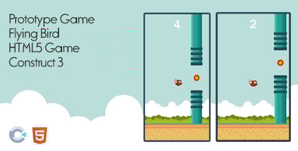 Prototype Game - Flying Bird - HTML5 Game Construct 3 - CodeCanyon Item for Sale