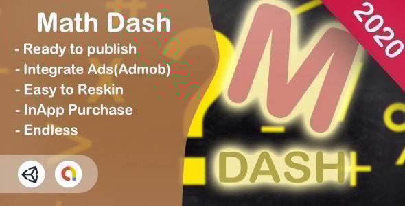 Math Dash (Unity Game+Admob+iOS+Android) - CodeCanyon Item for Sale