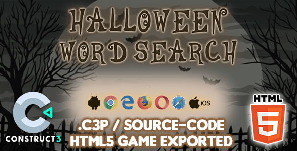 Halloween Word Search HTML5 Game - Construct 3 Source-code - CodeCanyon Item for Sale