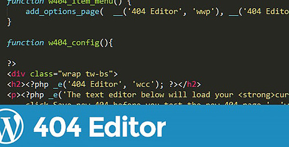 404 Page Editor for WordPress - CodeCanyon Item for Sale