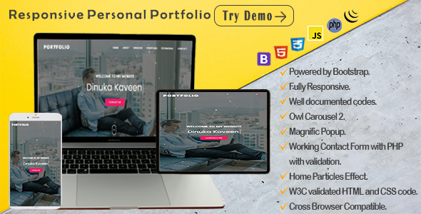 Responsive Personal Portfolio Template - CodeCanyon Item for Sale