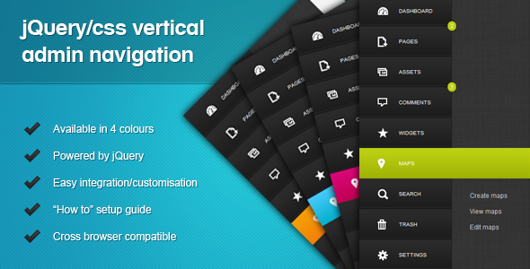 jQuery/CSS Vertical Admin Navigation - CodeCanyon Item for Sale