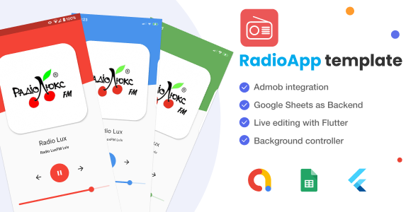 Radio Flutter App with Google Sheets as Backend - Admob - CodeCanyon Item for Sale