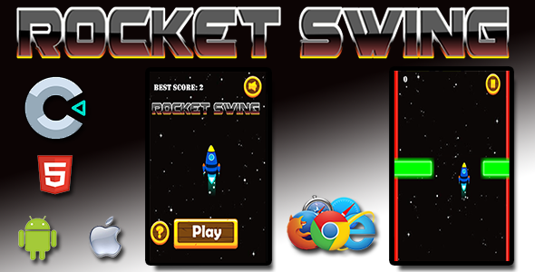 Rocket Swing - HTML5 Mobile Game - CodeCanyon Item for Sale