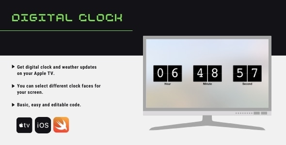 Digital Clock for Apple Tv - CodeCanyon Item for Sale