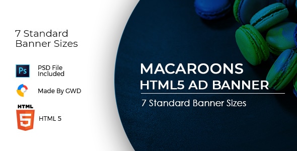 Animated Html5 Macroons Ad Banners Template - CodeCanyon Item for Sale