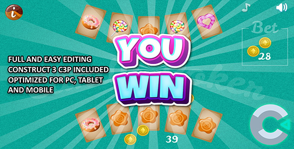 Candy Poker - HTML5 Construct 3 Game - CodeCanyon Item for Sale
