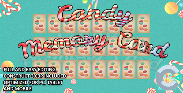 Candy Memory Card - Construct 3 HTML 5 Game - CodeCanyon Item for Sale