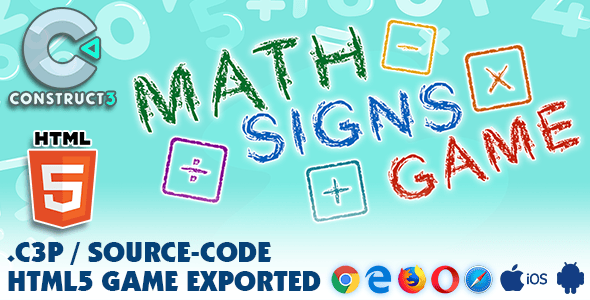 Math Signs Game HTML5 - With Construct 3 All Source-code (.c3p) - CodeCanyon Item for Sale