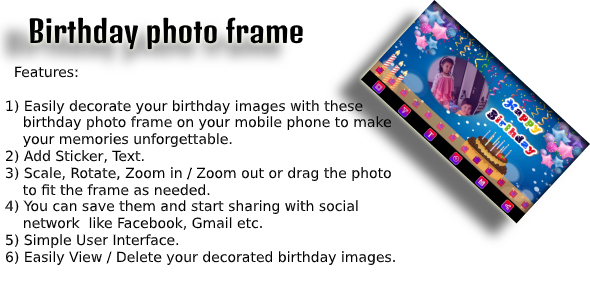 Birthday Photo Frame android app code with ad mob - CodeCanyon Item for Sale