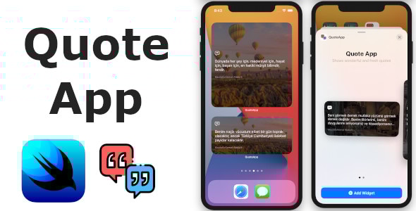 Quote App | Full SwiftUI iOS Application and Widget - CodeCanyon Item for Sale