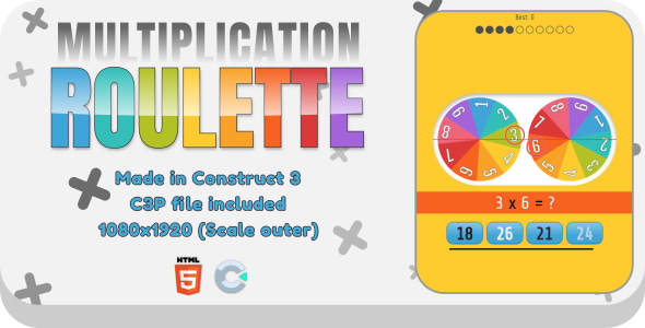 Multiplication Roulette - HTML5 Educational Game - CodeCanyon Item for Sale