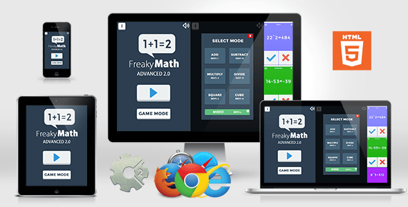 Freaky Math Advanced 2.0 - Educational HTML5 GAme - CodeCanyon Item for Sale