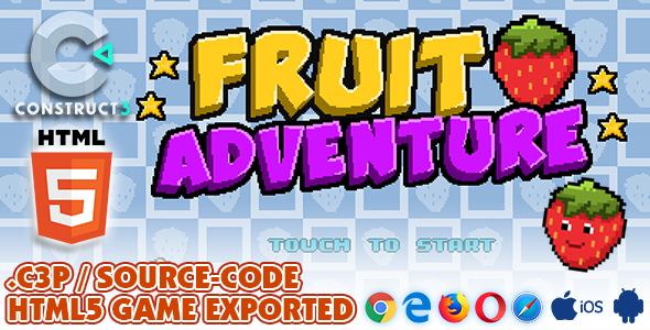 Fruit Adventure HTML5 Game - With Construct 3 All Source-code (.c3p) - CodeCanyon Item for Sale