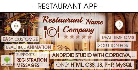 Restaurant App With CMS - Android - CodeCanyon Item for Sale