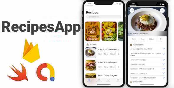 RecipesApp Full iOS Application - CodeCanyon Item for Sale