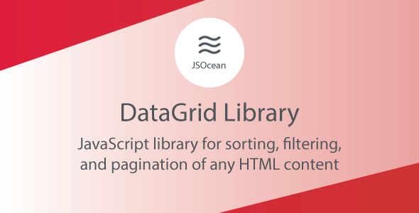 DataGrid - JavaScript Pagination, Sort and Filter - CodeCanyon Item for Sale