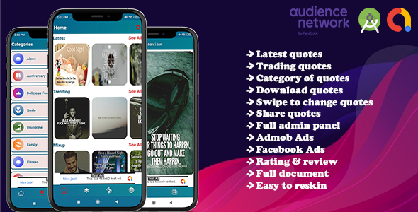 Quotes world app with admin (Android App) - CodeCanyon Item for Sale