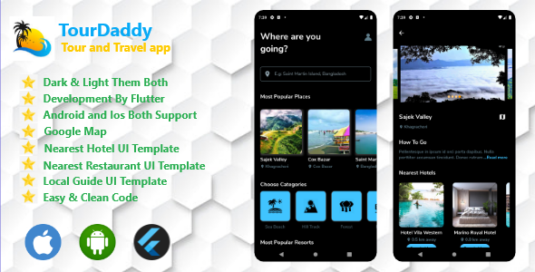 Tour And Travel App By Flutter Both Android and IOS - CodeCanyon Item for Sale