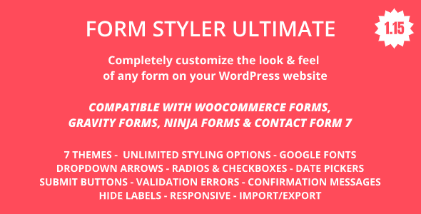 Form Styler Ultimate | Gravity Forms, Ninja Forms, CF7 (Contact Form 7), WooCommerce - CodeCanyon Item for Sale