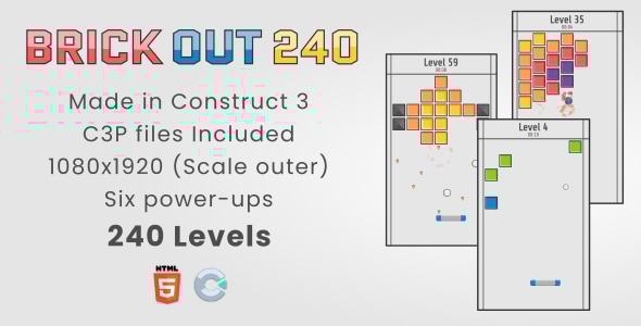 Brick Out 240 - HTML5 Casual Game - CodeCanyon Item for Sale