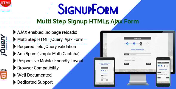 SignupForm - Multi Step Signup HTML5 Ajax Form - CodeCanyon Item for Sale