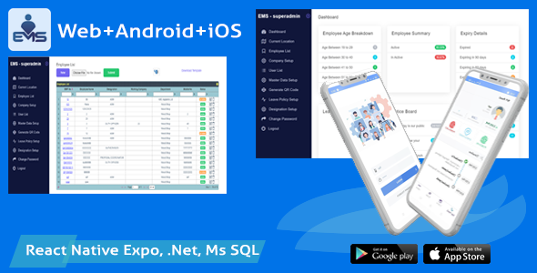 Employee Attendance Tracker (admin panel + employee mobile app) - EMS - CodeCanyon Item for Sale