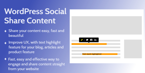 WordPress Social Share And Highlight Text - CodeCanyon Item for Sale