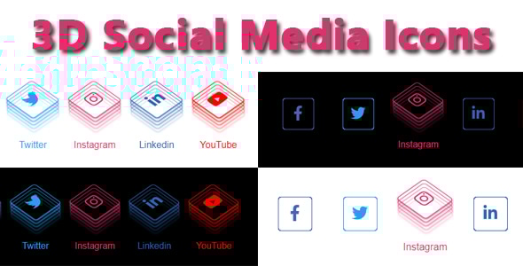 3D Social Media Icons - CodeCanyon Item for Sale