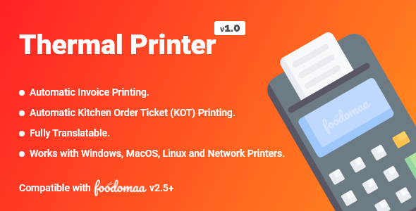 Thermal Printer Module for Foodomaa - CodeCanyon Item for Sale