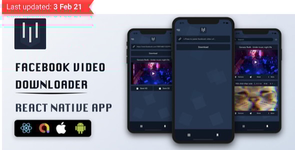 Facebook Video Downloader - React Native App - CodeCanyon Item for Sale