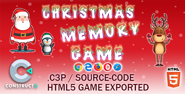 Christmas Memory HTML5 Game - Construct 3 All Source-code - CodeCanyon Item for Sale