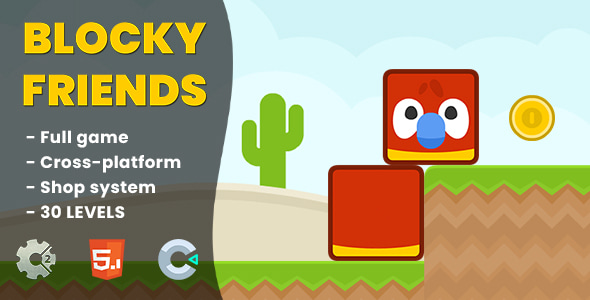 Blocky Friends - HTML5 Game | Construct 2 & Construct 3 - CodeCanyon Item for Sale