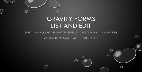 Gravity Forms - List & Edit - CodeCanyon Item for Sale