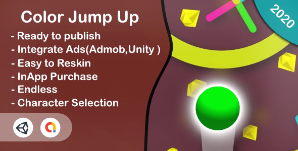 Color Jump Up(Unity Game+Admob+iOS+Android) - CodeCanyon Item for Sale