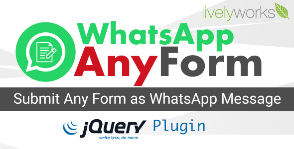 WhatsApp AnyForm - Submit Form as WhatsApp Message | WhatsApp Contact Form - jQuery Plugin - CodeCanyon Item for Sale