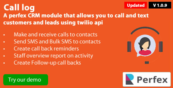 Call Log 1.2.0 module for Perfex CRM - CodeCanyon Item for Sale